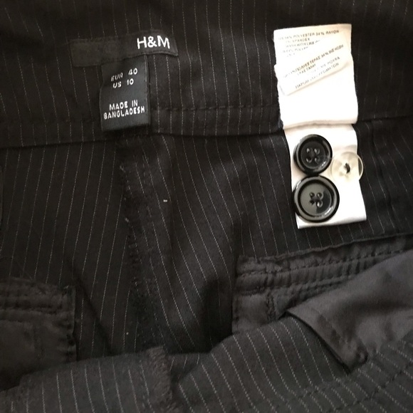 Sz 10 | H & M | Pinstripe | Black Light Blue | High Waisted Trouser ♦️ - Picture 11 of 14